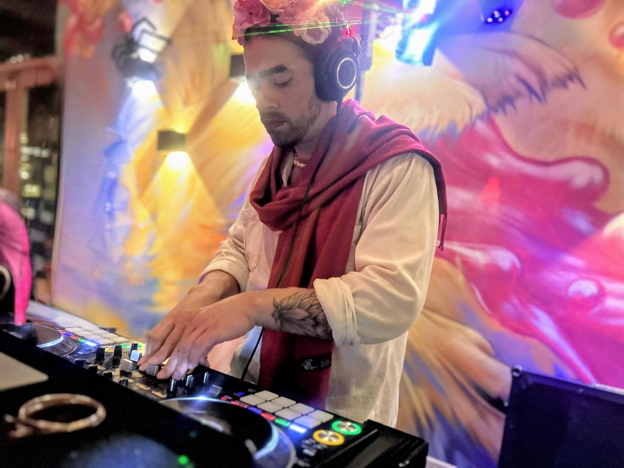 DJ EnSueño perfoming on Halloween